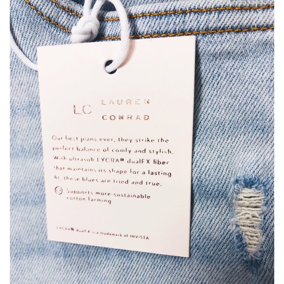 LC Lauren Conrad Womens Distressed High Waist Straight Leg Jeans Womens Sz 18 NW - Picture 9 of 11